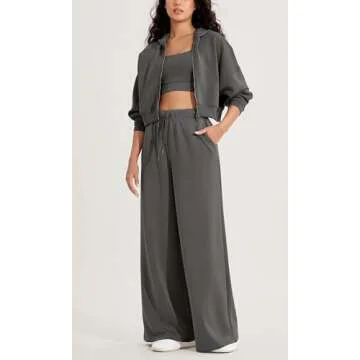 ODODOS Women's Modal Soft Extra Wide Leg Pants with Pockets Drawstring High Waist Pull-On Casual Pants