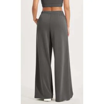 ODODOS Women's Modal Soft Extra Wide Leg Pants with Pockets Drawstring High Waist Pull-On Casual Pants