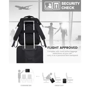 LOVEVOOK Laptop Backpack for Women, Travel with Compartment, Water Resistant Teacher Nurse Backpack, Anti-theft Back Pack Charger Work Doctor, 15.6-Inch, Black