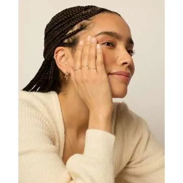 PAVOI 14K Gold Plated Four Pieces Thin Rings Set for Women | 4 Dainty Stacking Rings Pack | Minimalist Stackable Bands (Yellow Gold, 5)