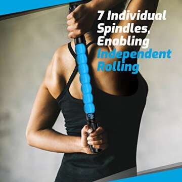 Physix Gear Roller Stick - Muscle Roller Massage Stick for Legs, The Stick Massage Roller for Deep Tissue Massaging Stick for Athletes, Physical Therapy Muscle Roller, Recovery Stick Roller, Blue