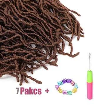36 Inch 7 Packs Soft Locs Crochet Hair Brown Color 30 Whole Strand No Extended Long New Faux Locs Pre-looped Super Lightweight Synthetic Hair Braids For Black Women (36inch, 7packs, 30)