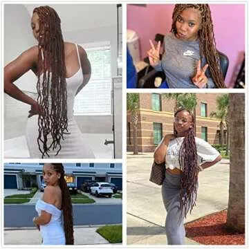 36 Inch 7 Packs Soft Locs Crochet Hair Brown Color 30 Whole Strand No Extended Long New Faux Locs Pre-looped Super Lightweight Synthetic Hair Braids For Black Women (36inch, 7packs, 30)