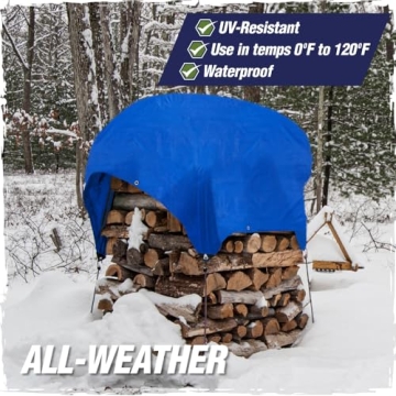 Heavy Duty 100% Waterproof Tarp - 6x8 Blue