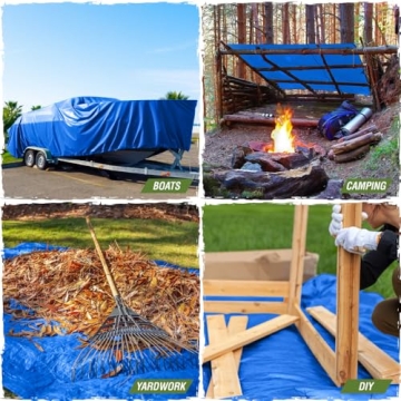 Heavy Duty 100% Waterproof Tarp - 6x8 Blue