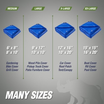 Heavy Duty 100% Waterproof Tarp - 6x8 Blue