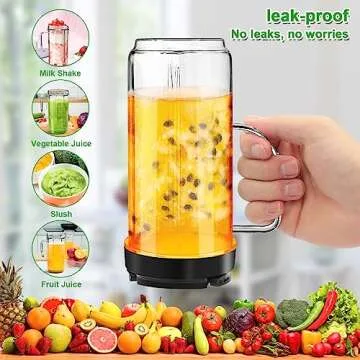 2 Pack Magic Bullet Blender Cups Tall 22oz Cup with Flip Top To-Go Lid Replacement Part Cup Mug with Handle Compatible with 250w MB1001 Magic Bullet Mugs & Cups Blender Milk Juicer Mixer Accessories