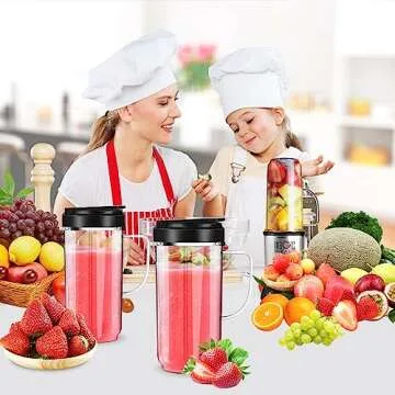 2 Pack Magic Bullet Blender Cups Tall 22oz Cup with Flip Top To-Go Lid Replacement Part Cup Mug with Handle Compatible with 250w MB1001 Magic Bullet Mugs & Cups Blender Milk Juicer Mixer Accessories