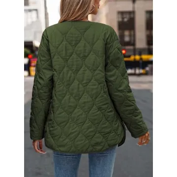 PRETTYGARDEN Women's Fall Clothes Trendy Casual Lightweight Jackets Oversized Winter Coat Outerwear with Pockets (Army Green,Small)