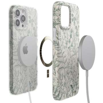 Casely iPhone 13 Pro Case | Sage Garden | Green Floral | Compatible with MagSafe | Classic Ultra-Sli...