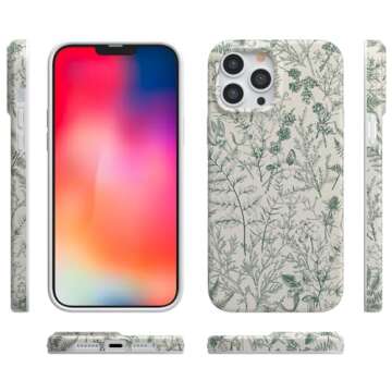 Casely iPhone 13 Pro Case | Sage Garden | Green Floral | Compatible with MagSafe | Classic Ultra-Slim Design