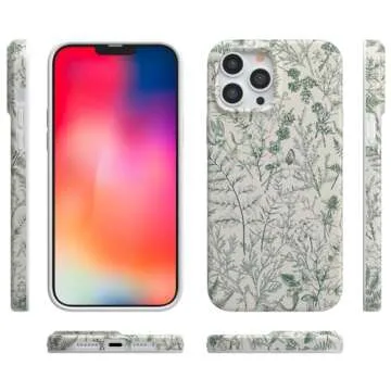 Casely iPhone 13 Pro Case | Sage Garden | Green Floral | Compatible with MagSafe | Classic Ultra-Slim Design