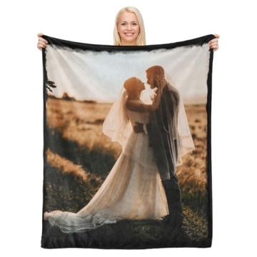 LJUNbin Custom Blanket with Picture Text, Personalized Photo Throw Blankets, Personalized Gifts for ...
