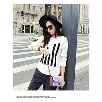 RemeeHi Hologram Snake Skin Leather Shoulder Bag Crossbody Bag with Chain (Hologram Red)