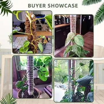 HYYZ Moss Pole,Small Moss Pole Monstera Plant Support,Plastic Moss Pole for Plants Indoor and Climbing Plants-Mighty Plant Support. (White,4)