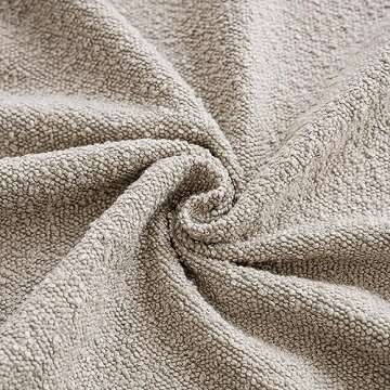 Foindtower Set of 2, Decorative Textured Boucle Throw Pillow Covers Accent Solid Pillow Cases Neutral Cozy Couch Cushion Case for Chair Sofa Bedroom Living Room Home Decor 24 x 24 Inch Ivory Beige