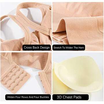 Racerback Sports Bras for Women Pull-On Closure high Impact Yoga Workout Tops Pink