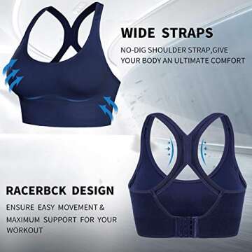 Racerback Sports Bras for Women Pull-On Closure high Impact Yoga Workout Tops Pink