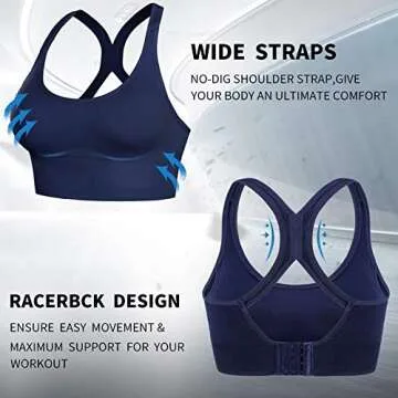 Racerback Sports Bras for Women Pull-On Closure high Impact Yoga Workout Tops Pink