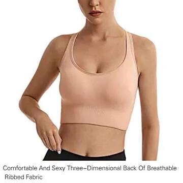 Racerback Sports Bras for Women Pull-On Closure high Impact Yoga Workout Tops Pink