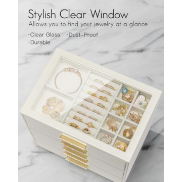 Elegant Vlando 5 Layer Jewelry Box for Women - Cloud White