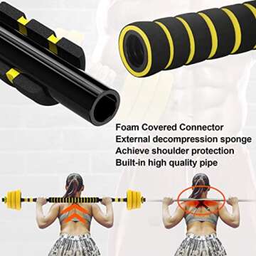 Balelinko Adjustable Barbell, Adjustable Dumbbells Weight Set, Multifunction Weights 2-in-1 Dumbbell Barbell Set, Non-Slip Neoprene Hand, All-Purpose, Home, Gym, Office,66 LBS Set