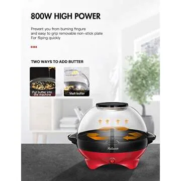 Yabano Popcorn Machine - 6 Quart Popper with Quick Heat Technology