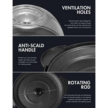 Yabano Popcorn Machine - 6 Quart Popper with Quick Heat Technology