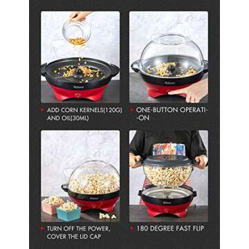 Yabano Popcorn Machine - 6 Quart Popper with Quick Heat Technology