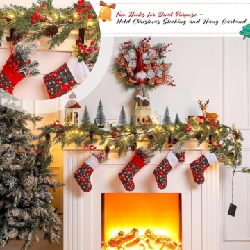 Heavy Duty 2-in-1 Mantel Garland & Stocking Hanger