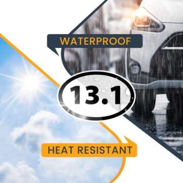 Magnet Me Up: 13.1 Half Marathon Black Oval Magnet Decal - 4x6 Inches, Heavy-Duty Automotive Magnet for Car, Truck, SUV - Runner's Pride Car Magnet, Half-Marathoner's Automotive Magnet, Made in USA