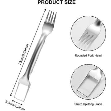 2Pcs Watermelon Fork Slicer Cutter, Stainless Steel 2-in-1 Watermelon Fork Slicer, Portable Tool for...