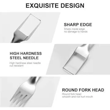 2 Pcs Stainless Steel Watermelon Fork Slicer Cutter