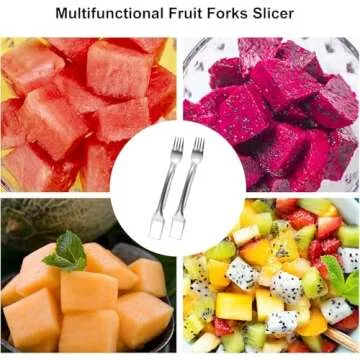 2 Pcs Stainless Steel Watermelon Fork Slicer Cutter