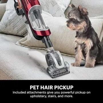 Shark HZ602 Ultralight Pet Pro Corded Stick Vacuum with PowerFins & Self-Cleaning Brushroll, Perfect for Pets, Converts to Hand Vacuum, Pet Power Brush, Crevice & Upholstery Tools, Comet Red