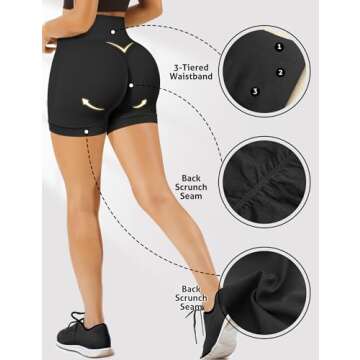 Stylish & Supportive Black Gym Shorts for Women