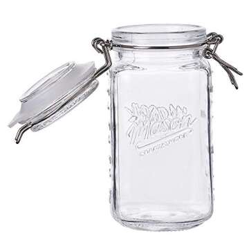 Mason Craft Airtight Kitchen Clamp Jar - 17 Ounces