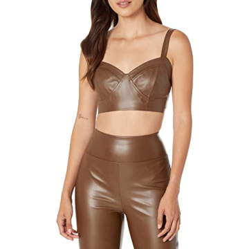 Stylish Vegan Leather Bralette - The Drop Women