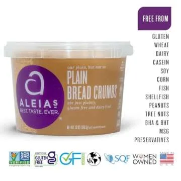 ALEIA’S Gluten-Free Plain Bread Crumbs - 13 oz Pack