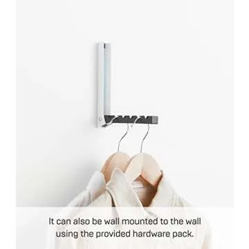 Yamazaki Alloy Steel Home 7162 Over The Door Hooks - Folding Hanging Coat Rack, Black