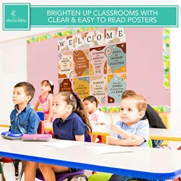 Decorably 15 Boho Classroom Poster Set for Inspirational Decor