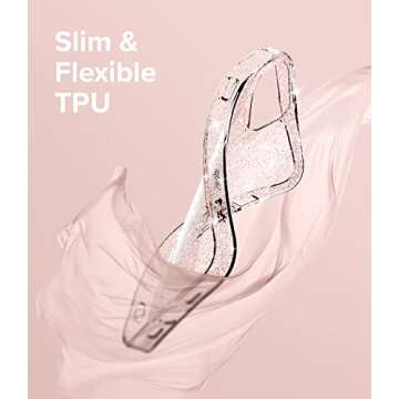Ringke Compatible with iPhone 13 Case, Air Soft Transparent TPU Shockproof Flexible Lightweight Thin Phone Cover - Glitter Clear