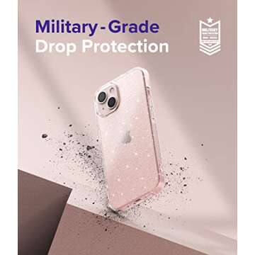 Ringke Compatible with iPhone 13 Case, Air Soft Transparent TPU Shockproof Flexible Lightweight Thin Phone Cover - Glitter Clear