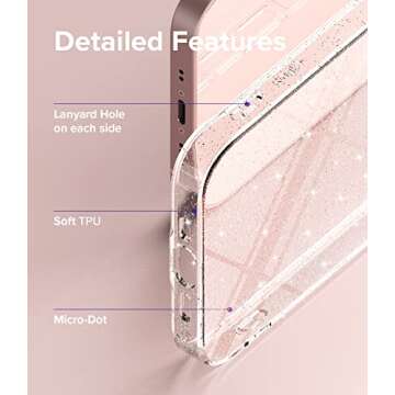 Ringke Compatible with iPhone 13 Case, Air Soft Transparent TPU Shockproof Flexible Lightweight Thin Phone Cover - Glitter Clear