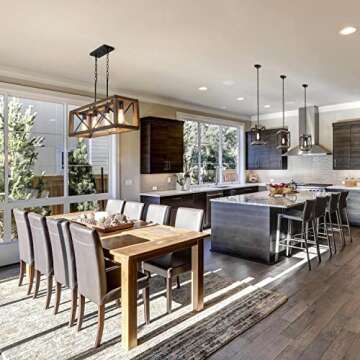 RUZINIU 4-Light Farmhouse Chandelier for Dining Room