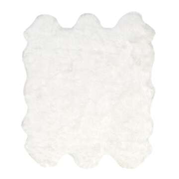 nuLOOM Deonna Animal Print Shaped 5x6 Shag Area Rug for Living Room Bedroom Dining Room Nursery, Whi...