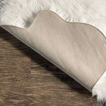 nuLOOM Deonna Animal Print Shaped 5x6 Shag Area Rug for Living Room Bedroom Dining Room Nursery, White