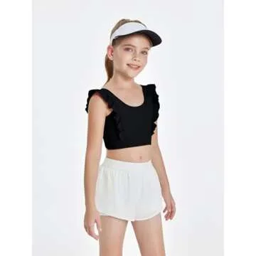 Stylish Girls Ruffle Sports Bra for Dance and Yoga