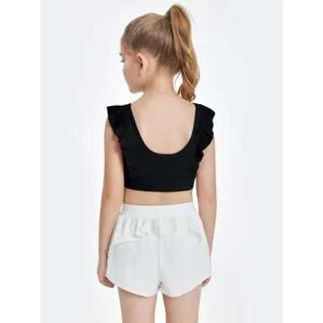 Stylish Girls Ruffle Sports Bra for Dance and Yoga