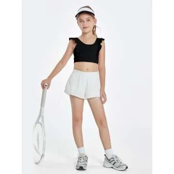 Stylish Girls Ruffle Sports Bra for Dance and Yoga